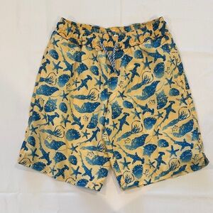 Southern Tide Kids Swim Trunks - Blue and Yellow